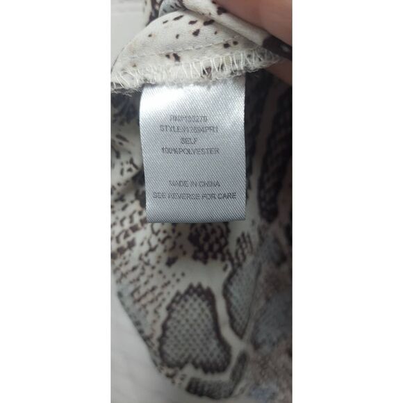 Daniel Rainn Women’s Popover Snakeskin Print Button Down Blouse Top Pockets XS - Picture 3 of 9